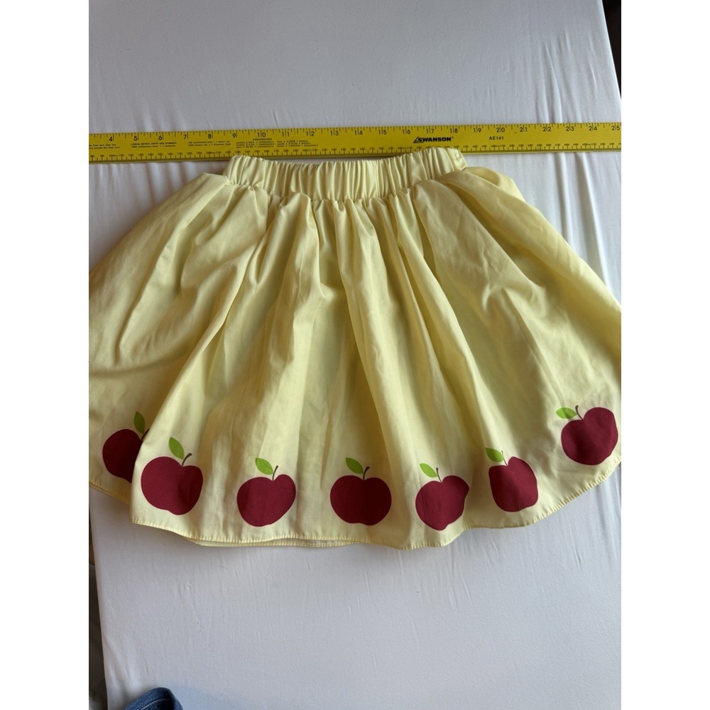Only Little Once Girls Yellow Apple Twirl Skirt Sz 4 Back To School Fall Casual